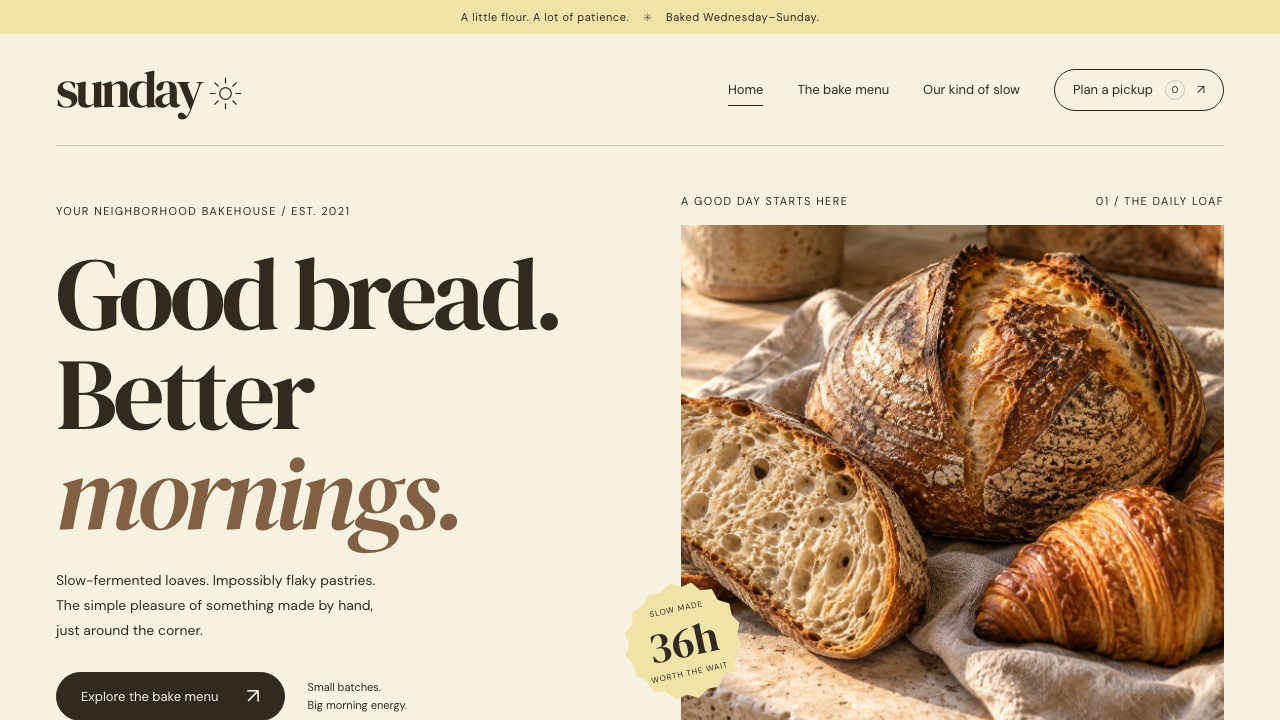 SUNDAY — Neighborhood Bakehouse
